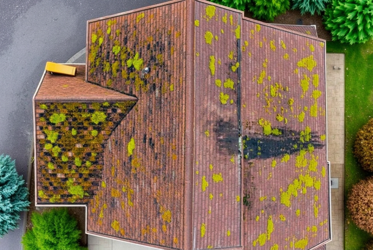 Roof Moss Removal — before